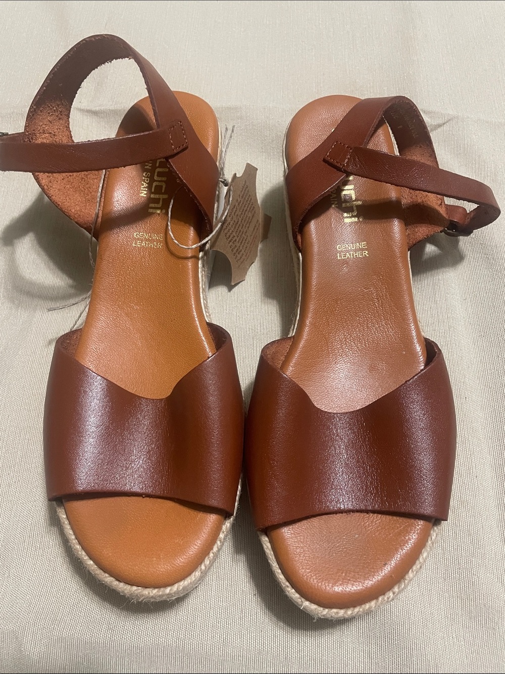 Women’s Brown Leather Ankle-Strap Sandals
